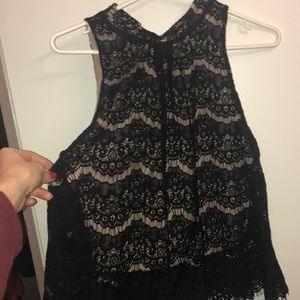 High neck lace tank